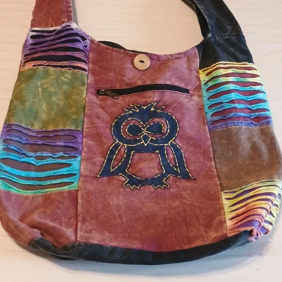 Y2K Boho Multi-Color Patchwork Shoulder Bag - Picture 1 of 7